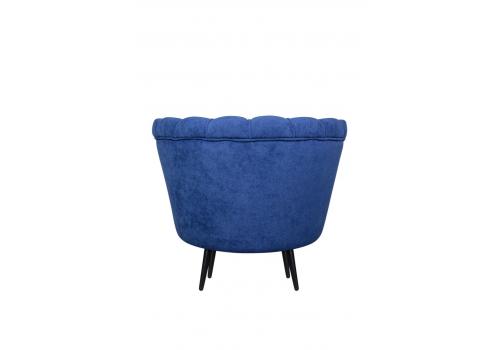  Низкое кресло ракушка Pearl синий на черных ножках, фото 4 