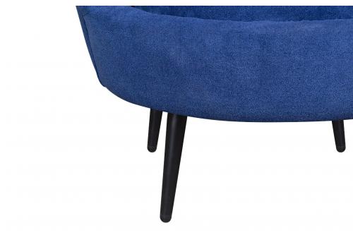  Низкое кресло ракушка Pearl синий на черных ножках, фото 7 