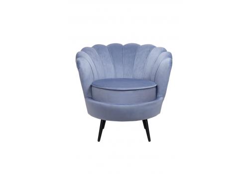  Низкое кресло ракушка Pearl Sky на черных ножках, фото 1 