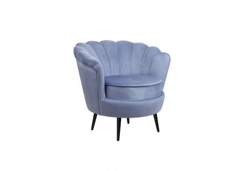  Низкое кресло ракушка Pearl Sky на черных ножках, фото 2 