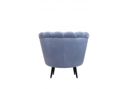  Низкое кресло ракушка Pearl Sky на черных ножках, фото 4 