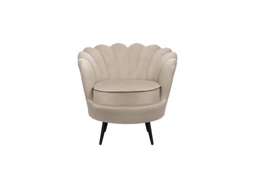  Низкое кресло ракушка Pearl Taupe на черных ножках, фото 1 