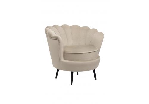  Низкое кресло ракушка Pearl Taupe на черных ножках, фото 2 