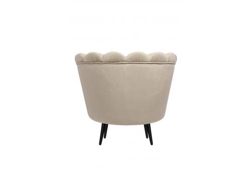  Низкое кресло ракушка Pearl Taupe на черных ножках, фото 4 