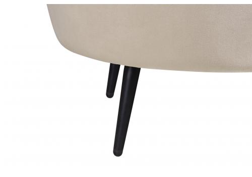  Низкое кресло ракушка Pearl Taupe на черных ножках, фото 7 