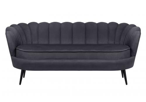  Диван ракушка для гостиниц Pearl Triple Black на черных ножках, фото 1 