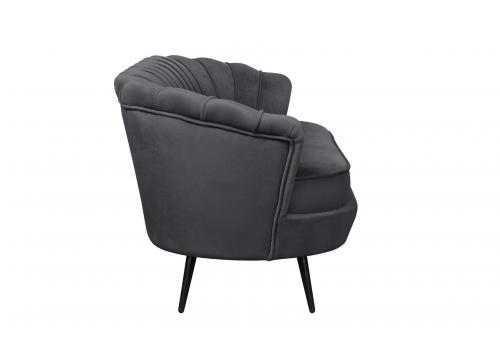  Диван ракушка для гостиниц Pearl Triple Black на черных ножках, фото 3 