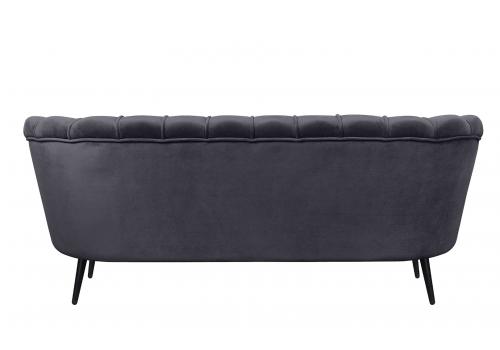  Диван ракушка для гостиниц Pearl Triple Black на черных ножках, фото 4 