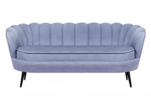  Диван ракушка для гостиниц Pearl Triple Blue на черных ножках, фото 1 