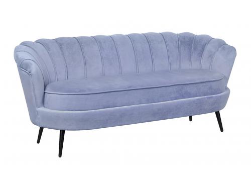  Диван ракушка для гостиниц Pearl Triple Blue на черных ножках, фото 2 