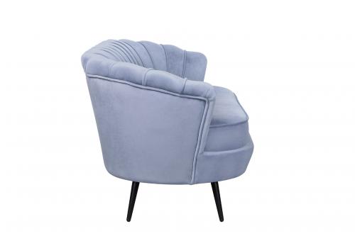  Диван ракушка для гостиниц Pearl Triple Blue на черных ножках, фото 3 