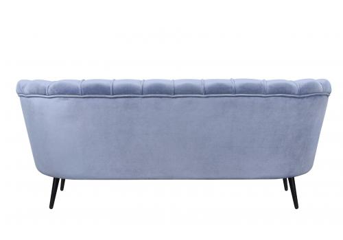  Диван ракушка для гостиниц Pearl Triple Blue на черных ножках, фото 4 