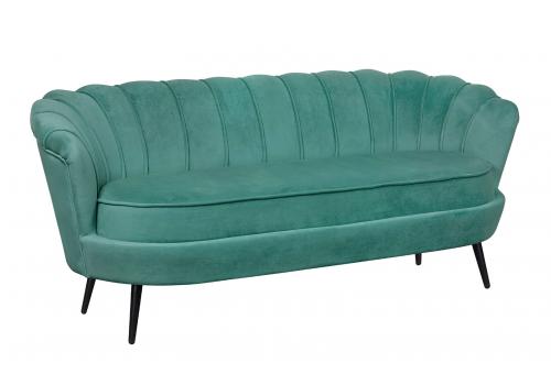  Диван ракушка для гостиниц Pearl Triple Green V2 на черных ножках, фото 2 
