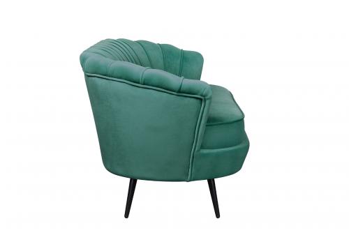  Диван ракушка для гостиниц Pearl Triple Green V2 на черных ножках, фото 3 