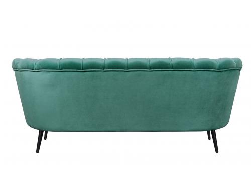  Диван ракушка для гостиниц Pearl Triple Green V2 на черных ножках, фото 4 