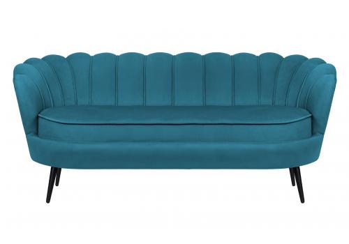  Диван для гостиниц Pearl Triple Marine Velvet на черных ножках, фото 1 