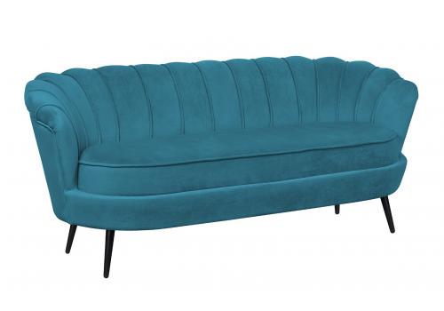  Диван для гостиниц Pearl Triple Marine Velvet на черных ножках, фото 2 