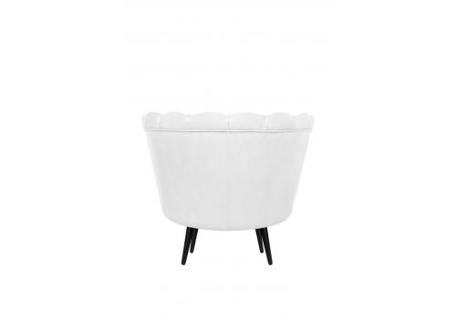  Низкое кресло ракушка Pearl White на черных ножках, фото 4 