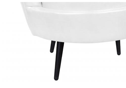  Низкое кресло ракушка Pearl White на черных ножках, фото 7 