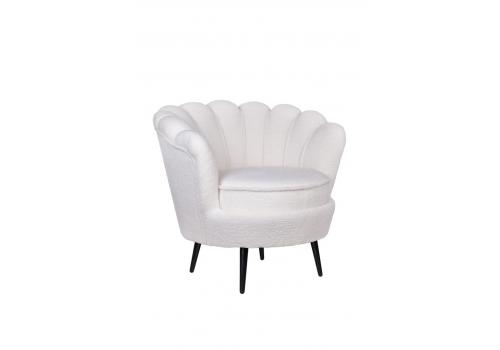  Низкое кресло ракушка Pearl цвет белый на черных ножках, фото 2 