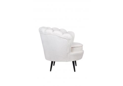  Низкое кресло ракушка Pearl цвет белый на черных ножках, фото 3 