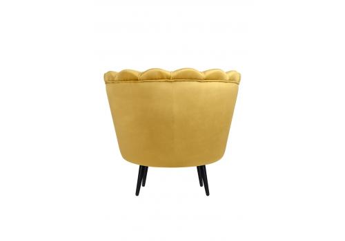  Низкое кресло ракушка Pearl Yellow на черных ножках, фото 4 