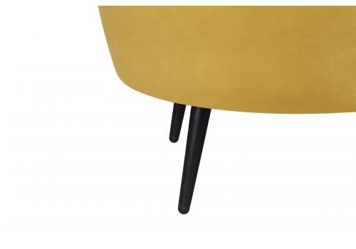  Низкое кресло ракушка Pearl Yellow на черных ножках, фото 7 