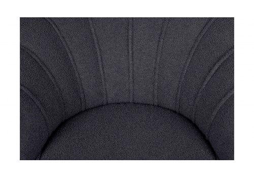  Низкое кресло ракушка Pearl Black Boucle на черных ножках, фото 6 