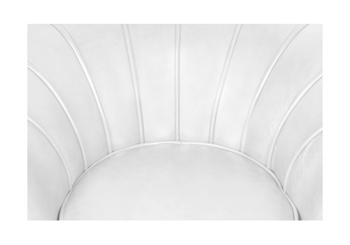  Низкое кресло ракушка Pearl White на черных ножках, фото 6 