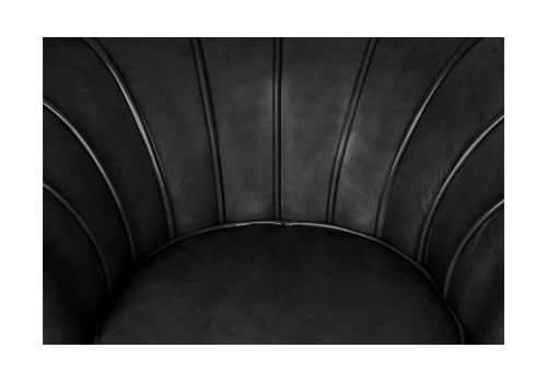  Низкое кресло ракушка Pearl Black V2 на черных ножках, фото 6 
