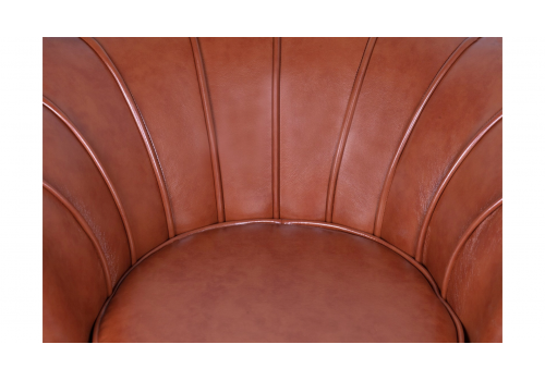  Низкое кресло ракушка Pearl Brown на черных ножках, фото 6 