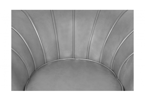  Низкое кресло ракушка Pearl Grey V2 на черных ножках, фото 6 