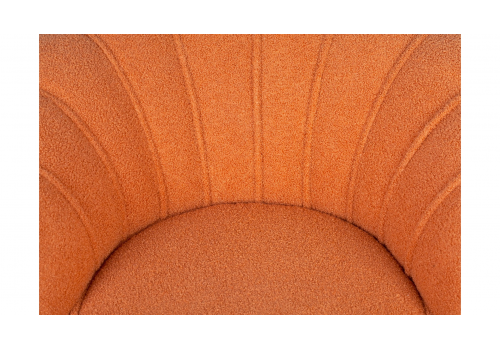  Низкое кресло ракушка Pearl Orange Boucle на черных ножках, фото 6 