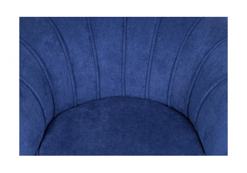  Низкое кресло ракушка Pearl синий на черных ножках, фото 6 