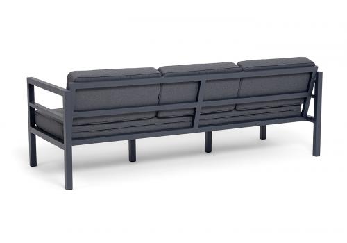  "Эстелья" диван 3-местный, каркас алюминий темно-серый (RAL7024) муар, ткань темно-серая 027, фото 5 