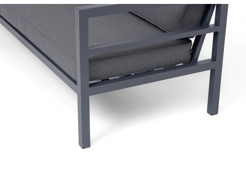  "Эстелья" диван 3-местный, каркас алюминий темно-серый (RAL7024) муар, ткань темно-серая 027, фото 6 