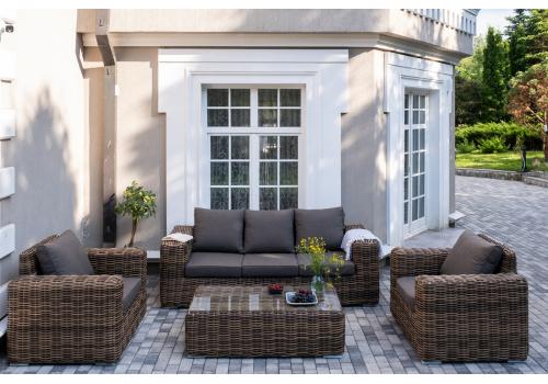  "Палермо" лаунж-зона из искусственного ротанга, цвет соломенный, фото 1 