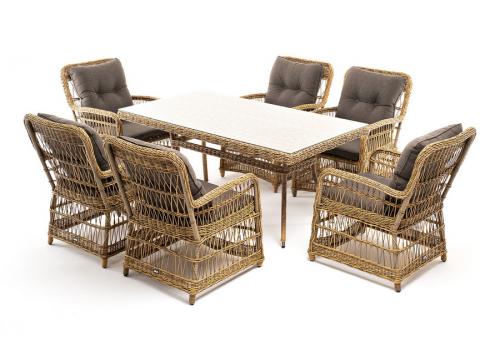  "Цесена" обеденная группа плетеная из искусственного ротанга, цвет соломенный, фото 30 