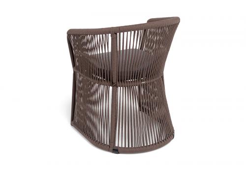  "Романо" стул плетеный из роупа, каркас алюминий коричневый (RAL8016) муар, роуп коричневый круглый, ткань темно-серая 027, фото 5 