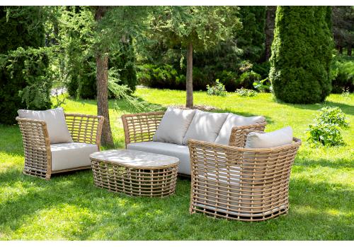  "Валенсия" лаунж-зона из искусственного ротанга, цвет соломенный, фото 2 