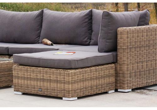  "Лунго" плетеная оттоманка с подушкой, цвет соломенный, фото 4 