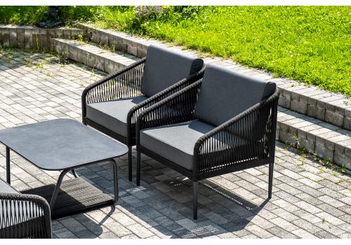  "Канны" лаунж-зона 5-местная плетеная из роупа (веревки), цвет темно-серый, фото 6 