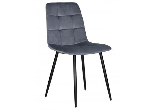  Стул обеденный DOBRIN CHILLY, Серо-голубой Holland 14, основание черное, фото 1 