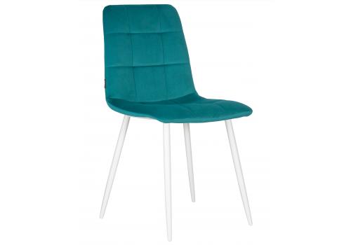  Стул обеденный DOBRIN CHILLY, Морской волны Holland 56, основание белое, фото 1 