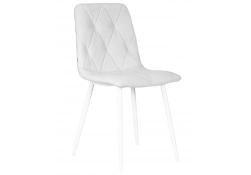  Стул обеденный DOBRIN CHILLY ROMBO, Светло-серый Simple 29, основание белое, фото 1 