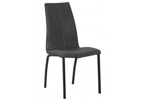  Стул обеденный DOBRIN MARK, черные ножки, серая антрацитовая винтажная экокожа (RU-08), фото 1 
