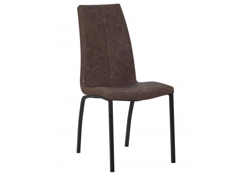  Стул обеденный DOBRIN MARK, черные ножки, коричневая винтажная экокожа (RU-05), фото 1 
