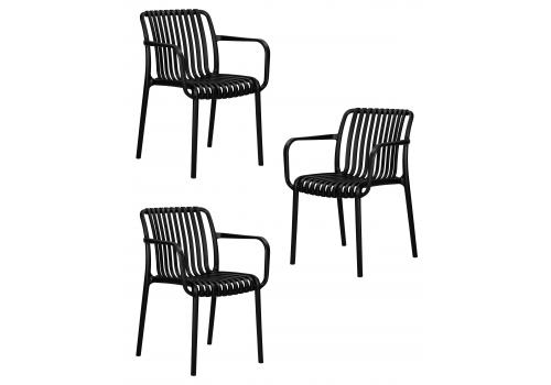  Набор 3 шт Стул обеденный DOBRIN WALTER ARM, черный (B-03), фото 1 