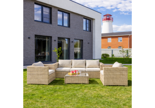  Лаунж-зона KARL с трёхместным диваном (бежевая), фото 1 