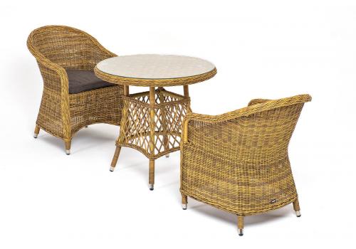  "Эспрессо–80 R" обеденная группа плетеная, цвет соломенный, фото 1 